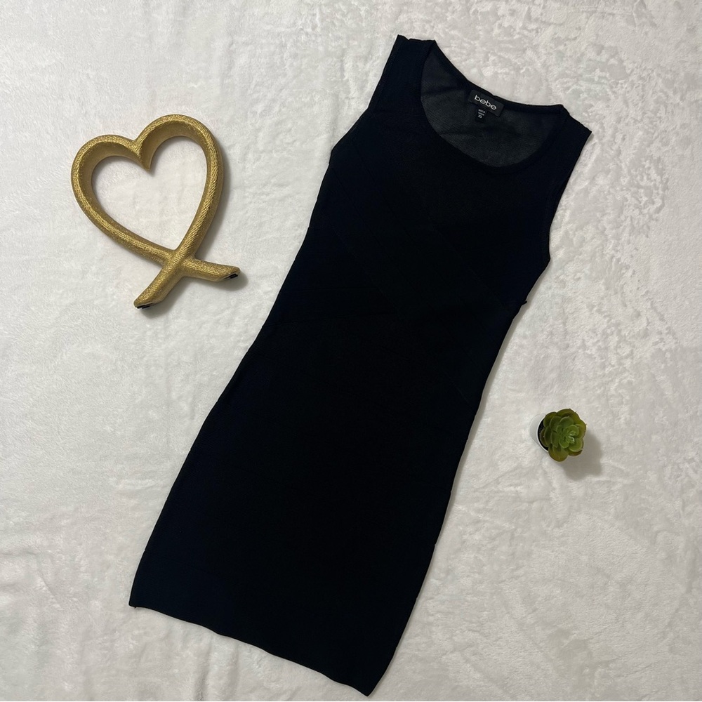 bebe Black Sleeveless Mini Dress